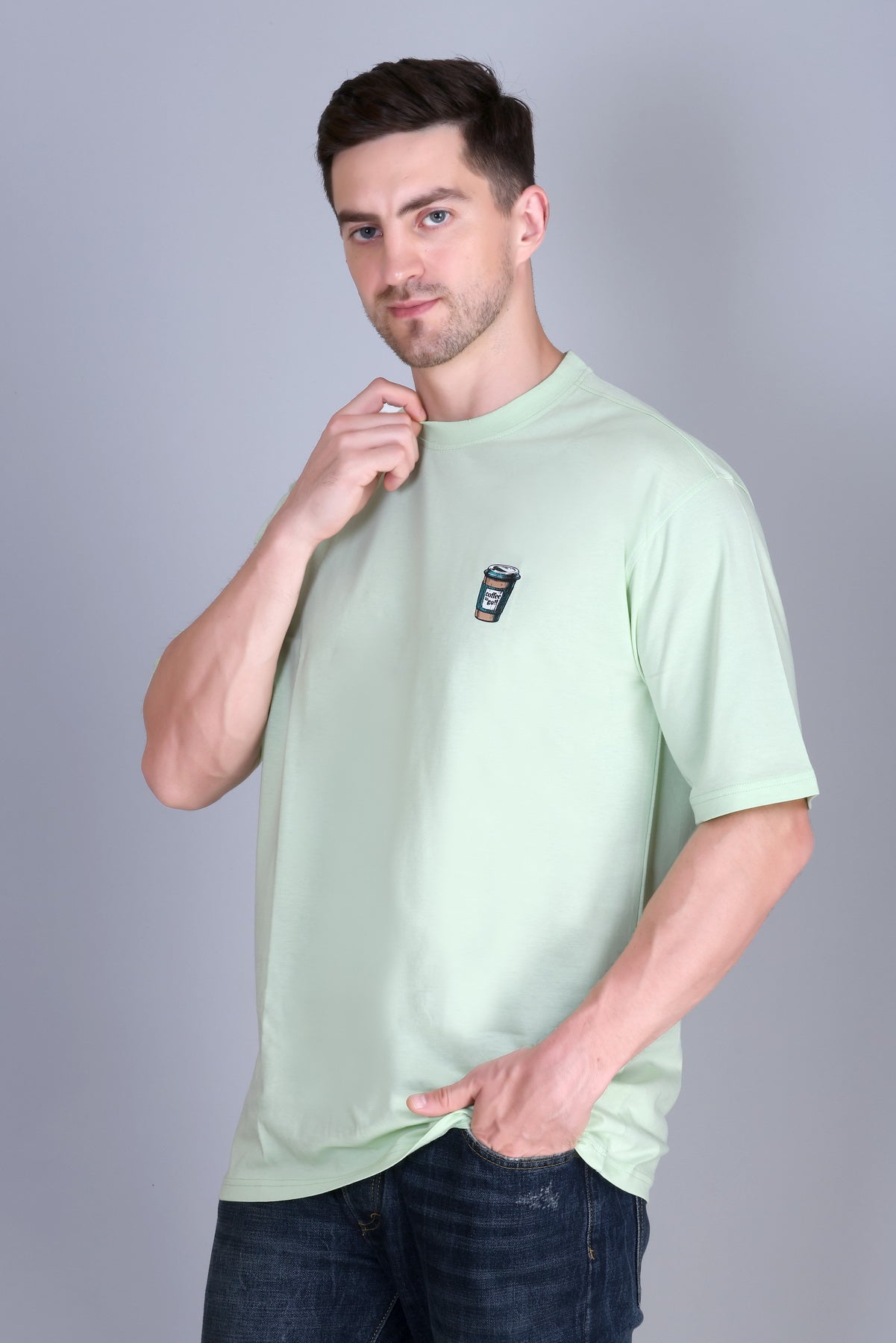 Men's Solid Oversize Round Neck T-Shirt ( Pack of 2 )