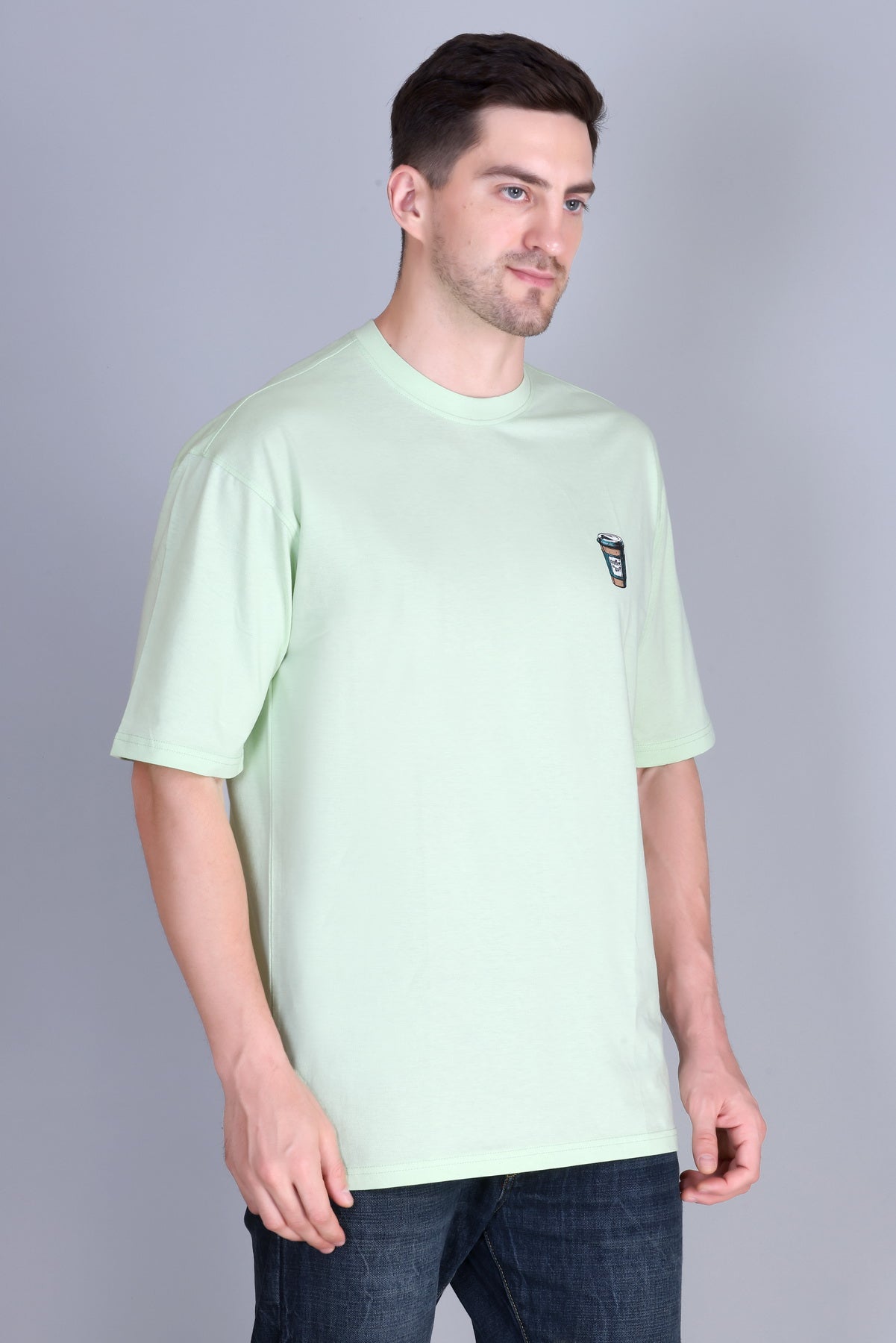 Men's Solid Oversize Round Neck T-Shirt ( Pack of 2 )
