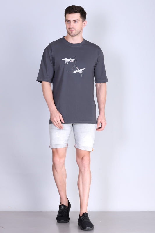 Men's Solid Oversize Round Neck T-Shirt ( Pack of 2 )