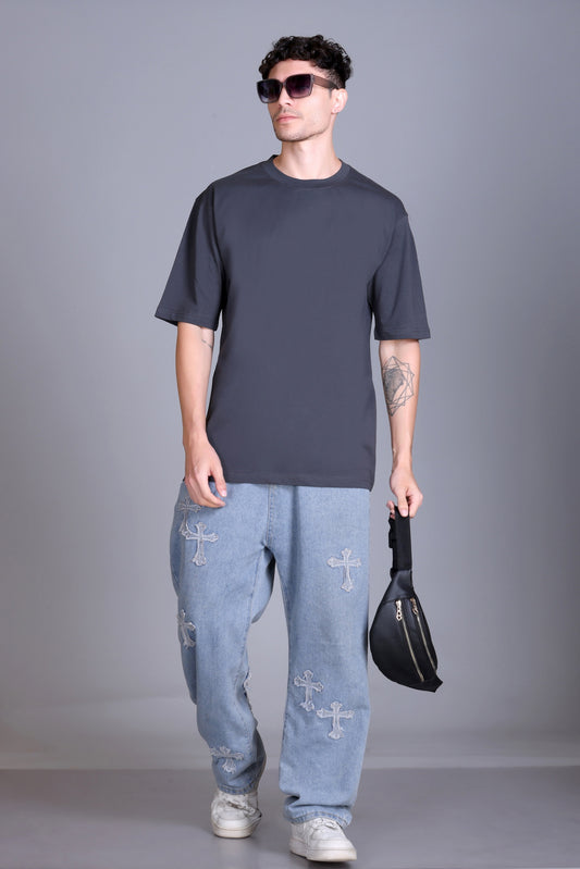 Men's Solid Oversize Round Neck T-Shirt ( Pack of 2 )