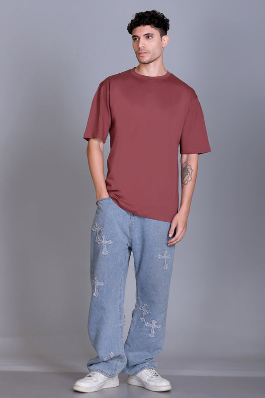 Men's Solid Oversize Round Neck T-Shirt ( Pack of 2 )