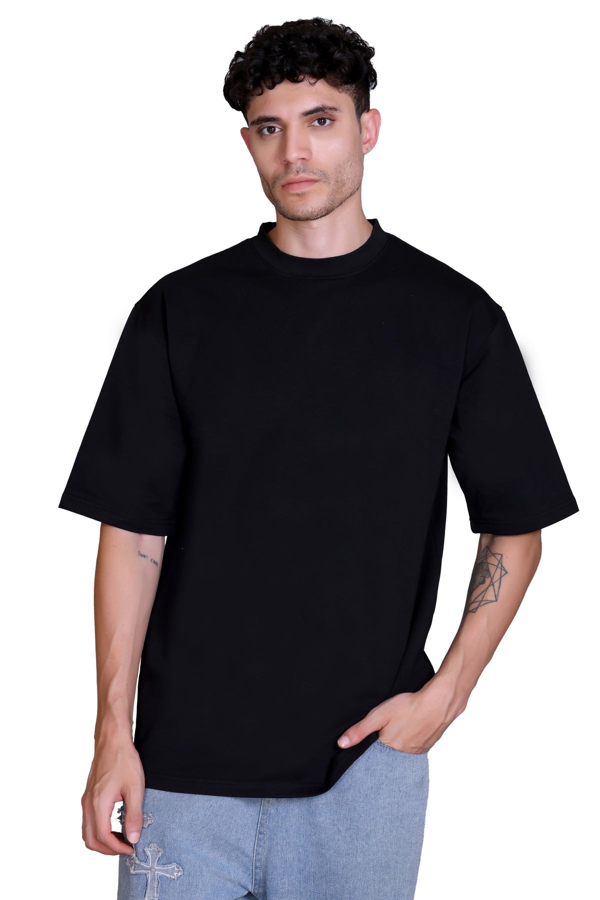 Men's Solid Oversize Round Neck T-Shirt ( Pack of 2 )