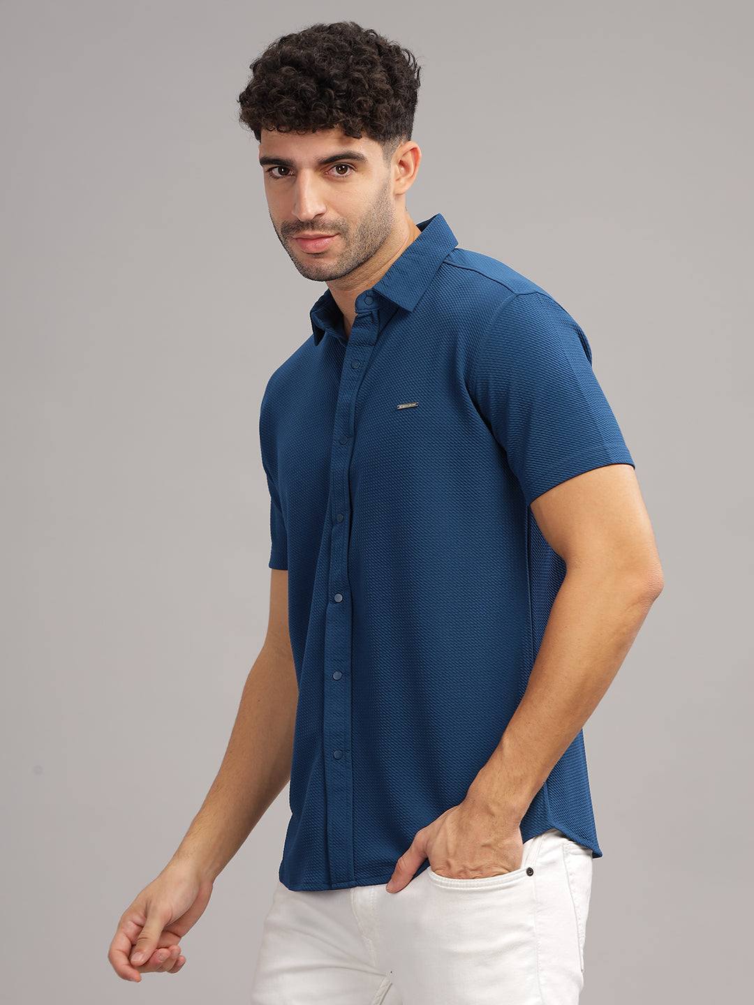 Men's Airforce Self Design Shirt With Collar