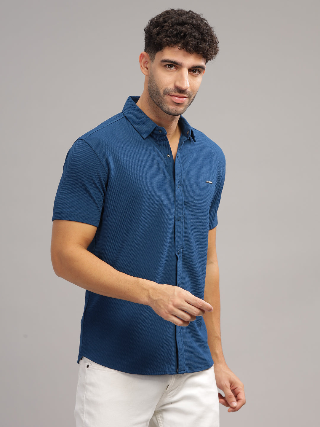 Men's Airforce Self Design Shirt With Collar