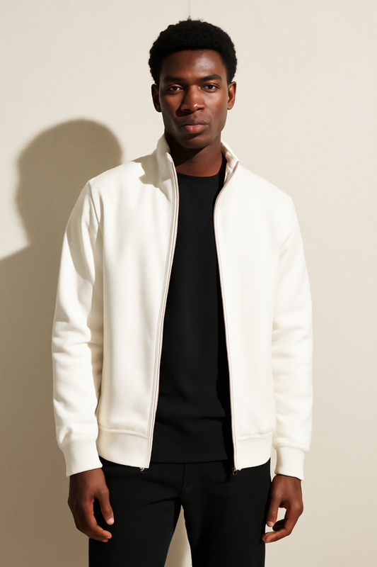 Parcel Yard Men's Full Zip Sweatshirt No Hood Hoodies Casual Cardigan Lightweight Cotton Hoody Fashion Stylish Jacket for Men