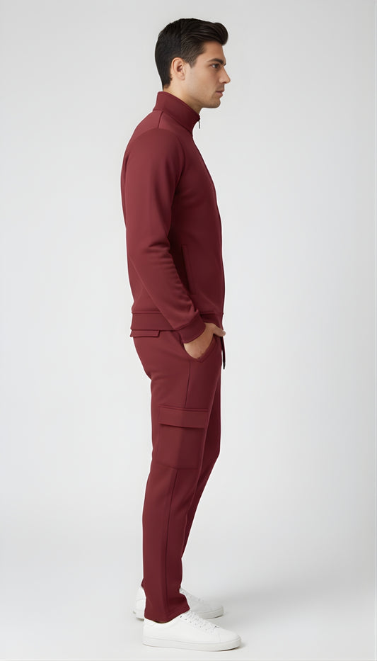 ✨ PARCEL YARD Tracksuit – Full Sleeve Mock Collar Set Cotton Blend TrackSuit For Men