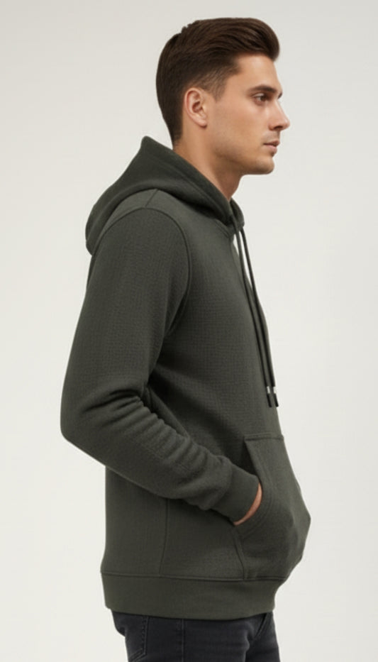 Parcel Yard Men Solid Regular Fit Hoodie