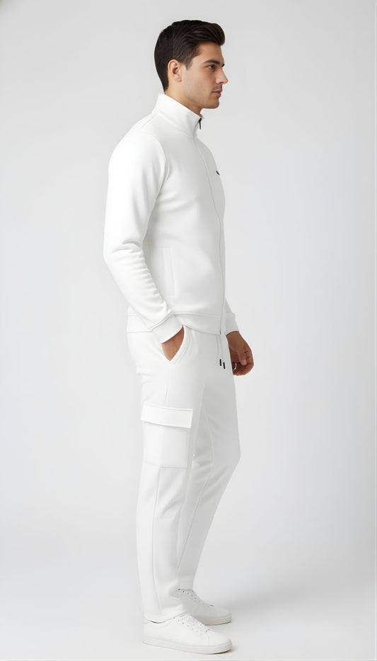 ✨ PARCEL YARD Tracksuit – Full Sleeve Mock Collar Set Cotton Blend TrackSuit For Men