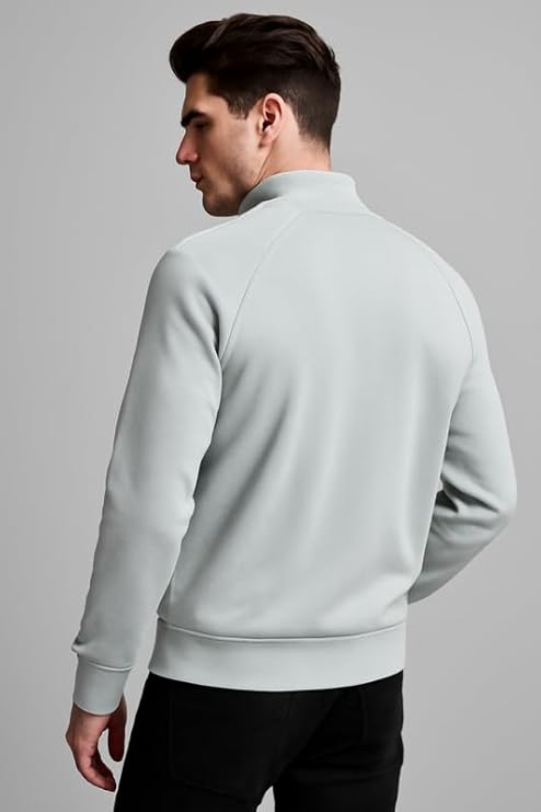 Parcel Yard Men's Regular Fit Jacket For Casual Wear | Low-Cut Standing Collar || Full Sleeve | Latest Stylish Jacket For Men ||Regular Fit Zip-Up Casual jacket|| Office Wear jacket for men