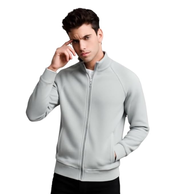 Parcel Yard Men's Regular Fit Jacket For Casual Wear | Low-Cut Standing Collar || Full Sleeve | Latest Stylish Jacket For Men ||Regular Fit Zip-Up Casual jacket|| Office Wear jacket for men