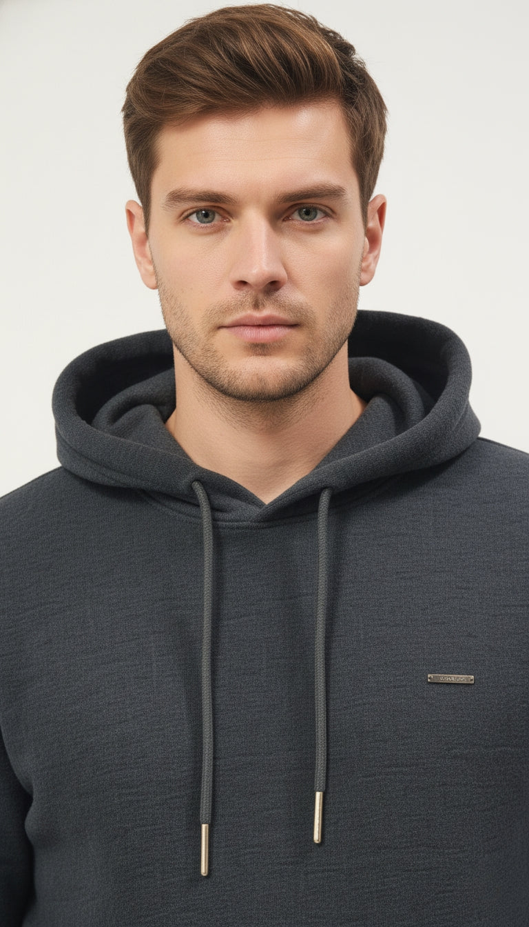 Parcel Yard Men Solid Regular Fit Hoodie