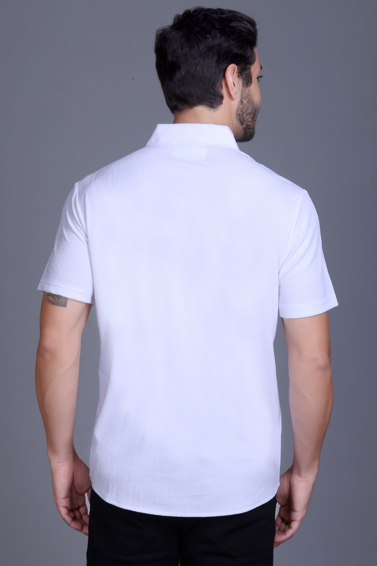 Men's White Solid Shirt