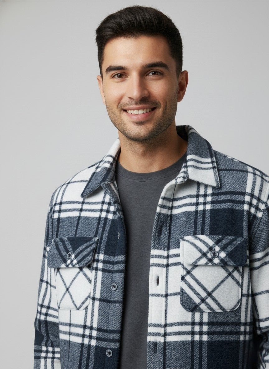 Parcel Yard Men's Standard Length Textured Shacket