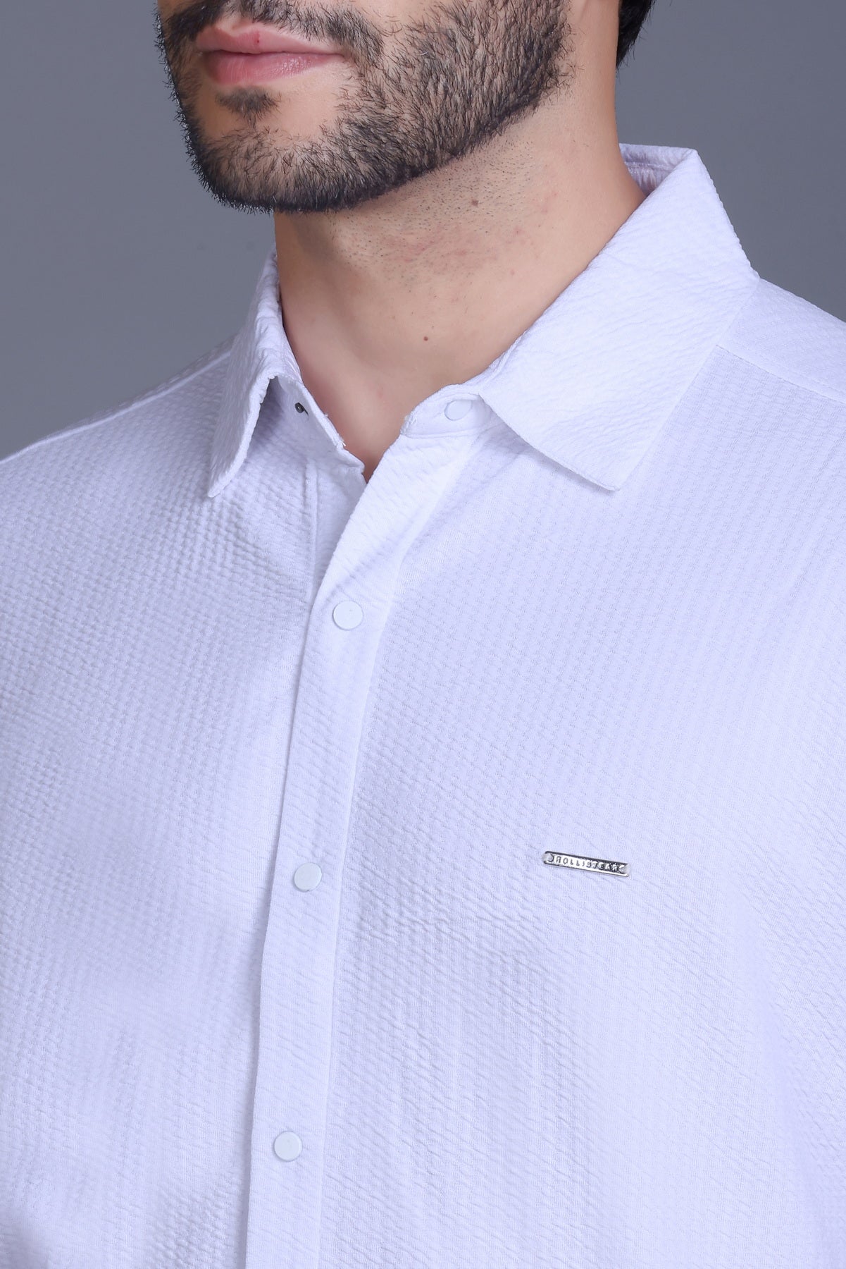 Men's White Solid Shirt