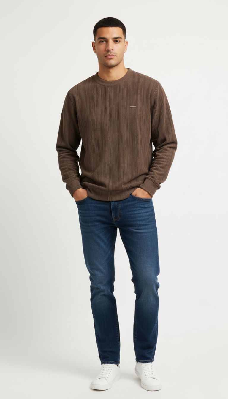 Parcel Yard Men's Casual Crew Neck Sweatshirt
