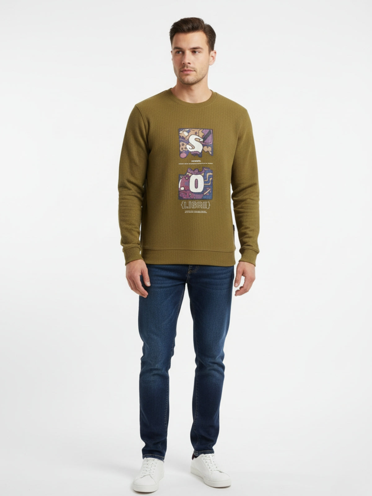 Parcel Yard Men's Full Sleeve Cotton Blend Sweatshirt For Men