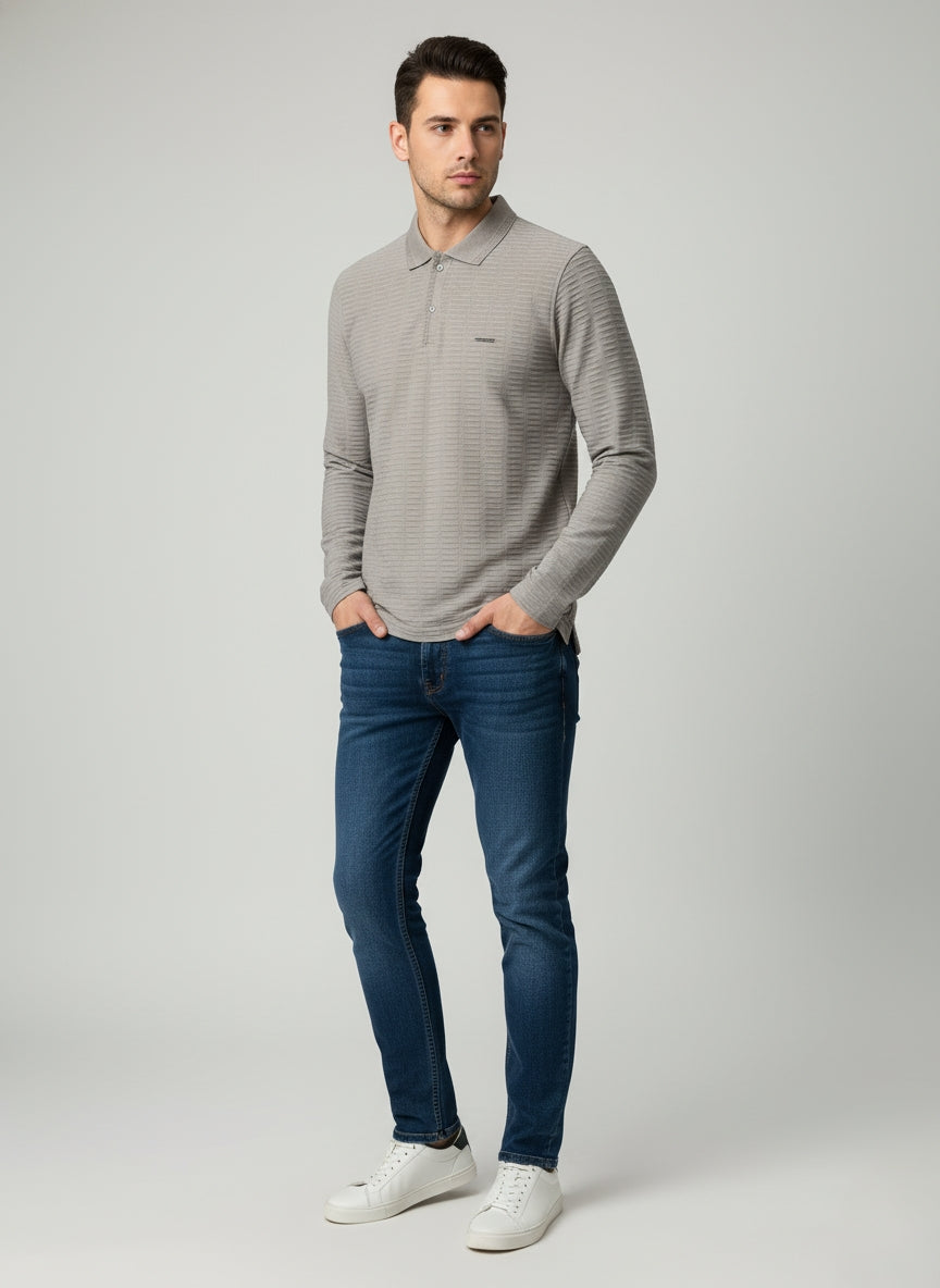 Parcel Yard Mens Full Sleeve Polo Sweatshirt