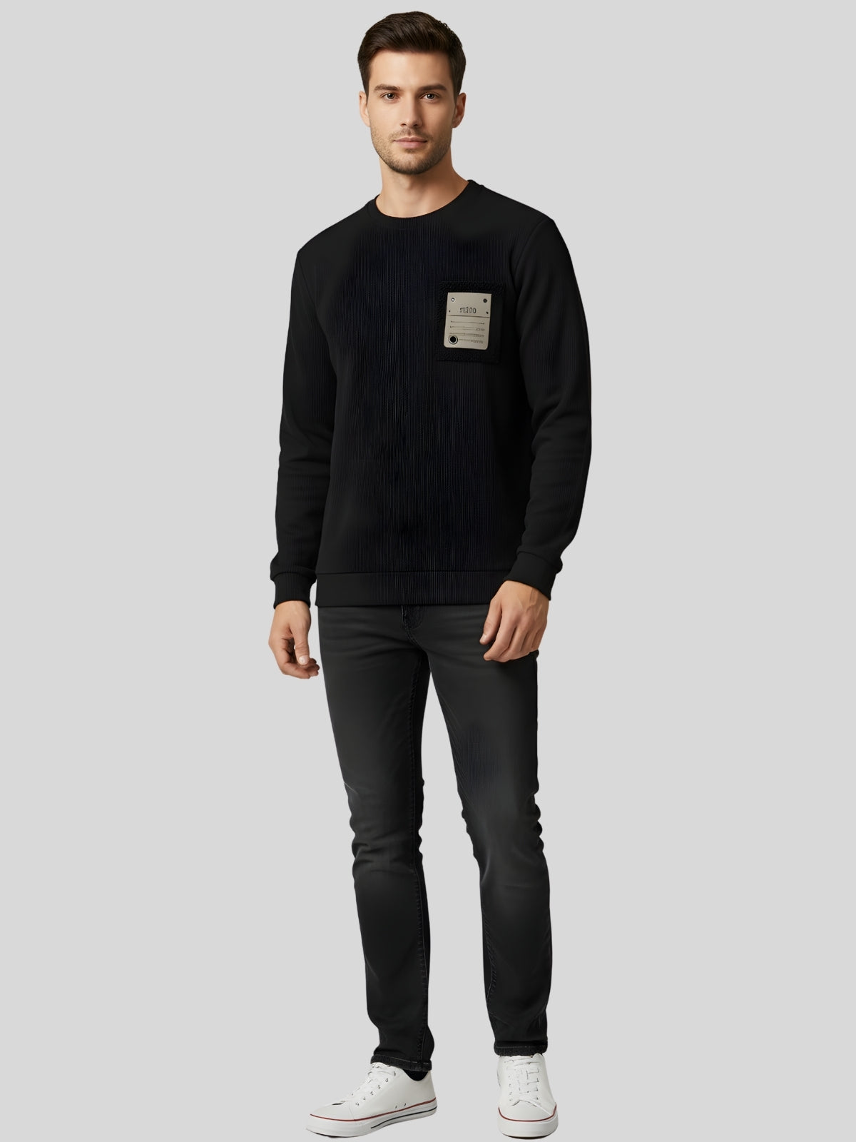 Parcel Yard Men's Cotton Blend Round Neck Full Sleeve Sweatshirt For Men