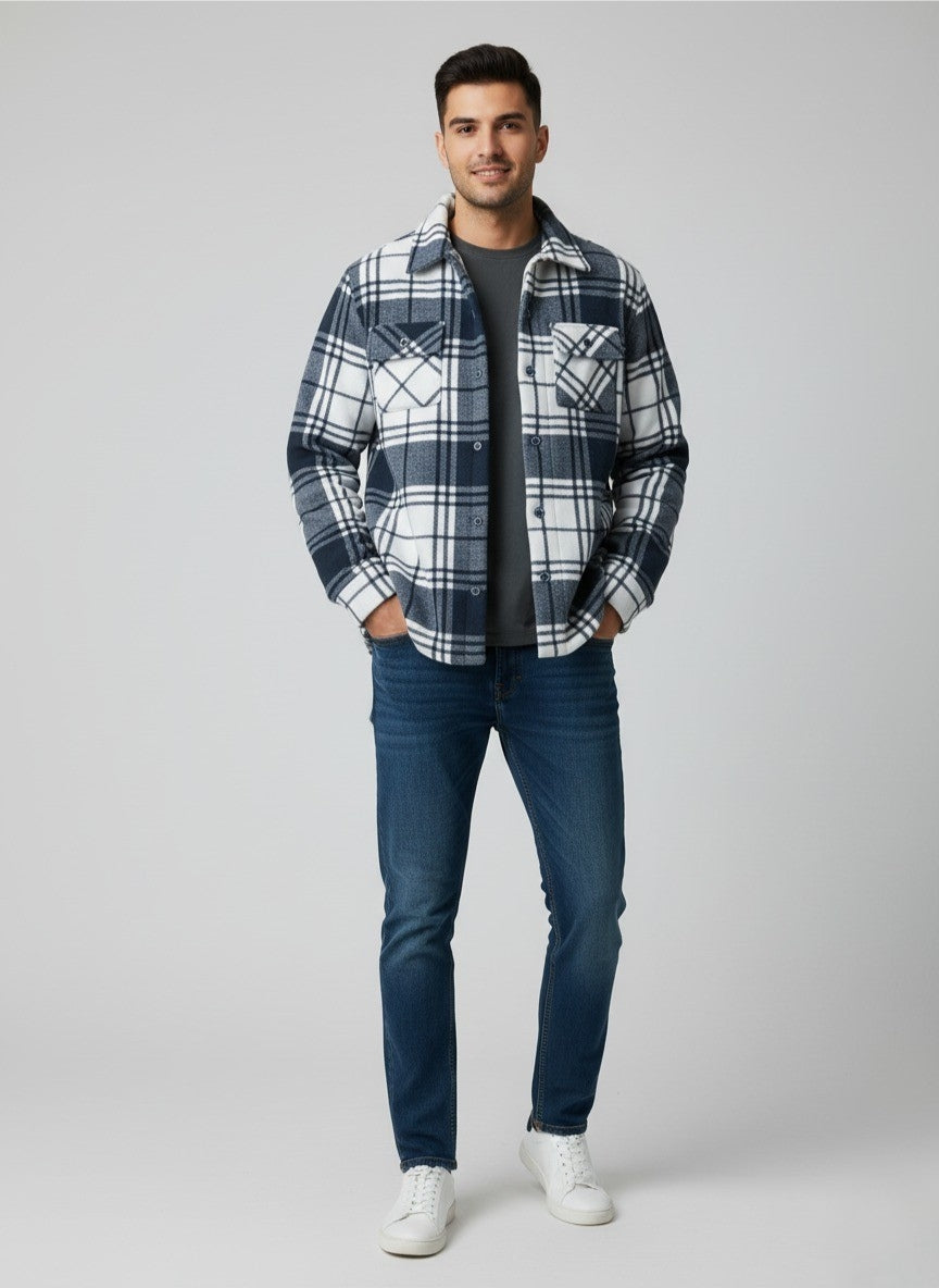 Parcel Yard Men's Standard Length Textured Shacket