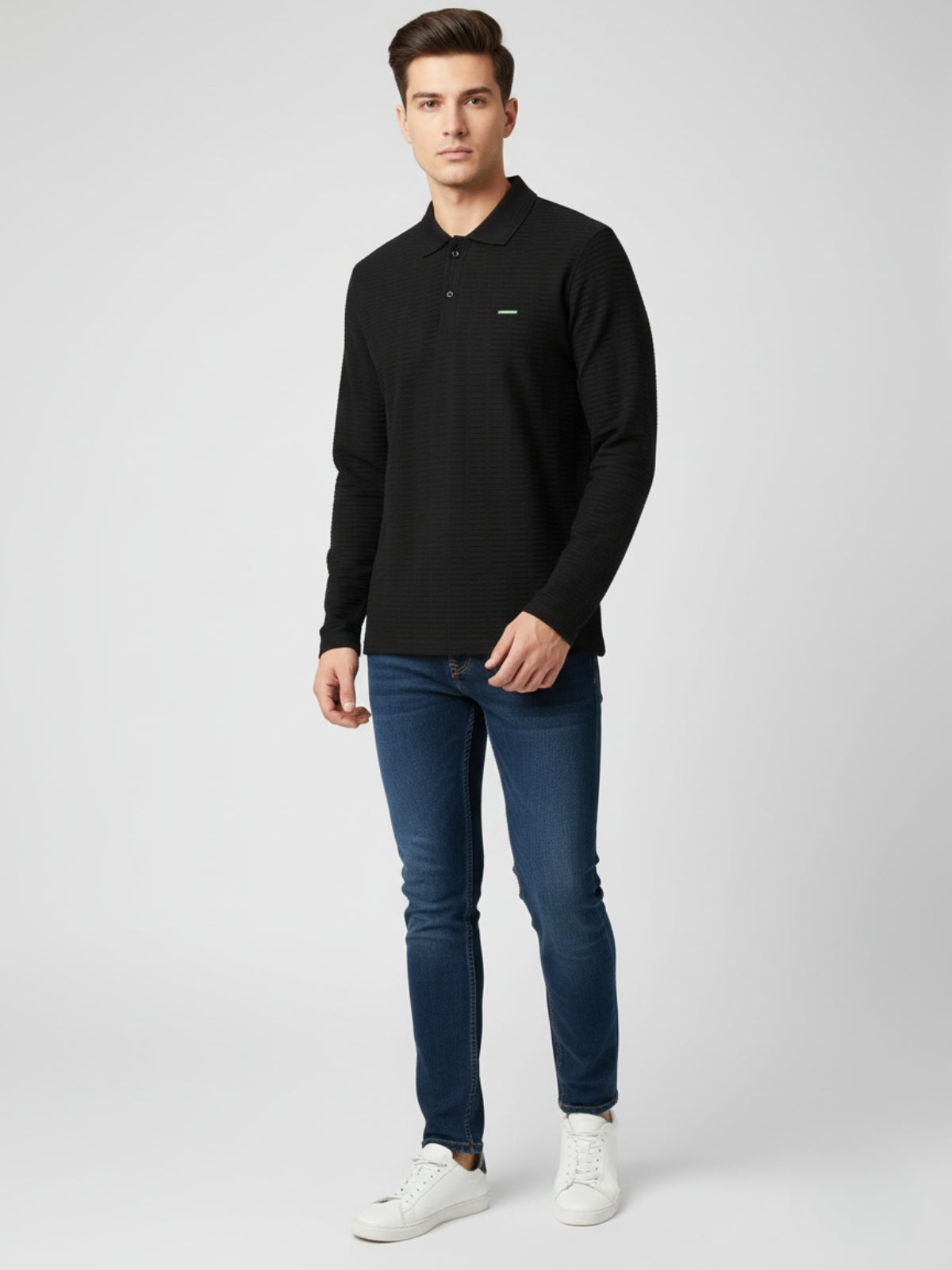 Parcel Yard Mens Full Sleeve Polo Sweatshirt