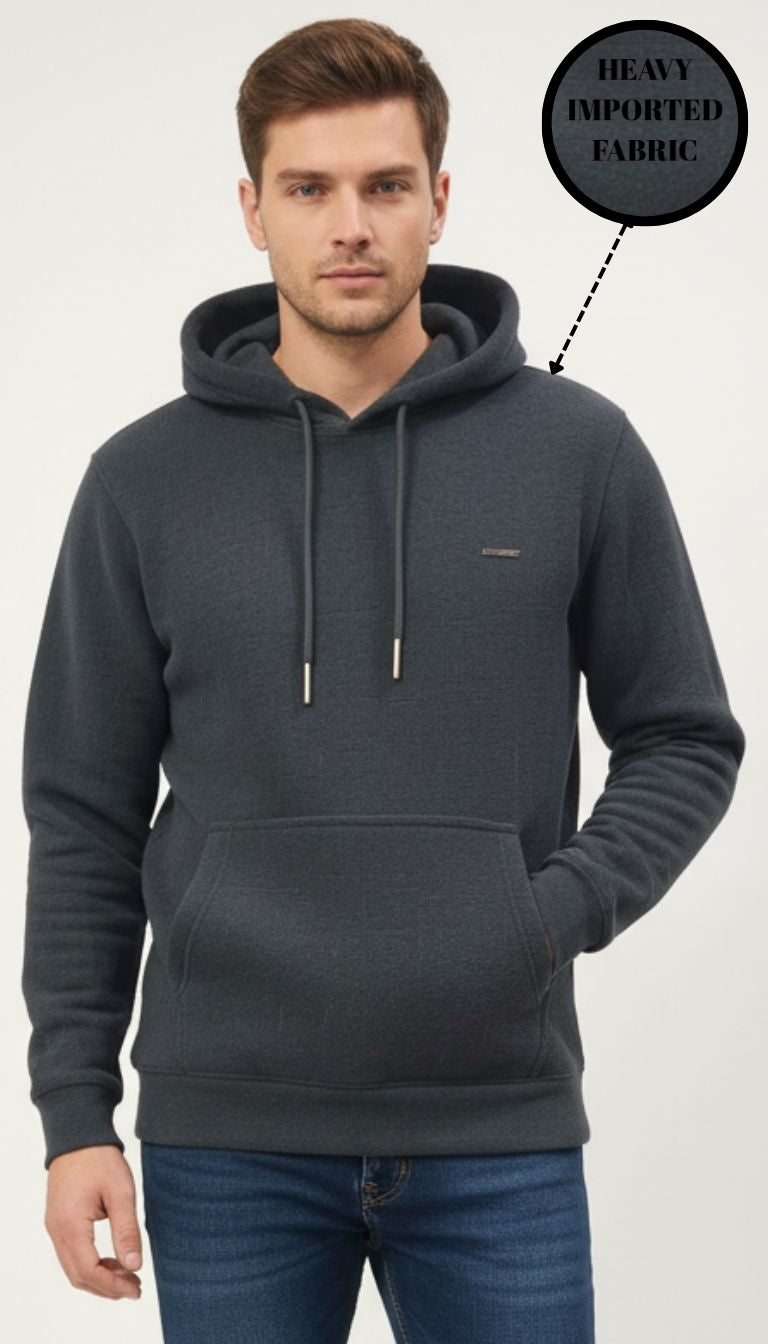 Parcel Yard Men Solid Regular Fit Hoodie