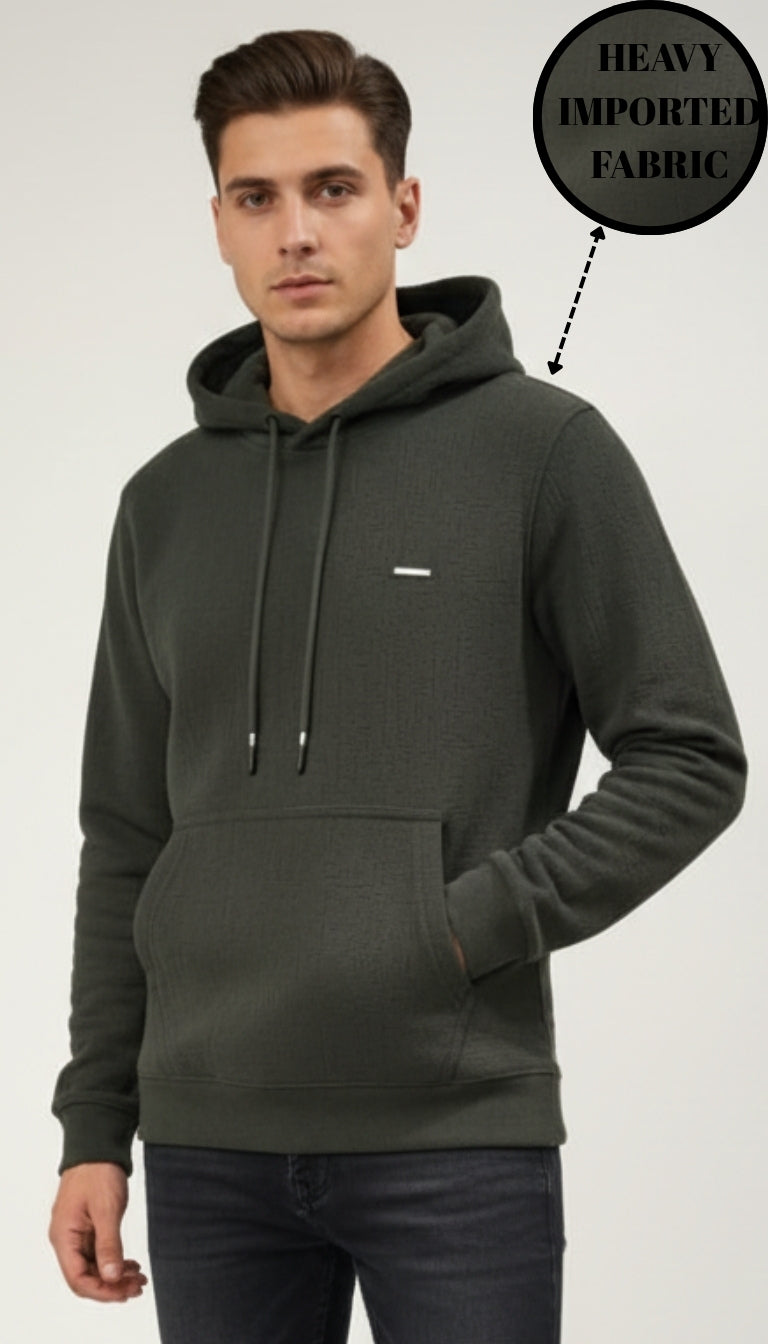 Parcel Yard Men Solid Regular Fit Hoodie