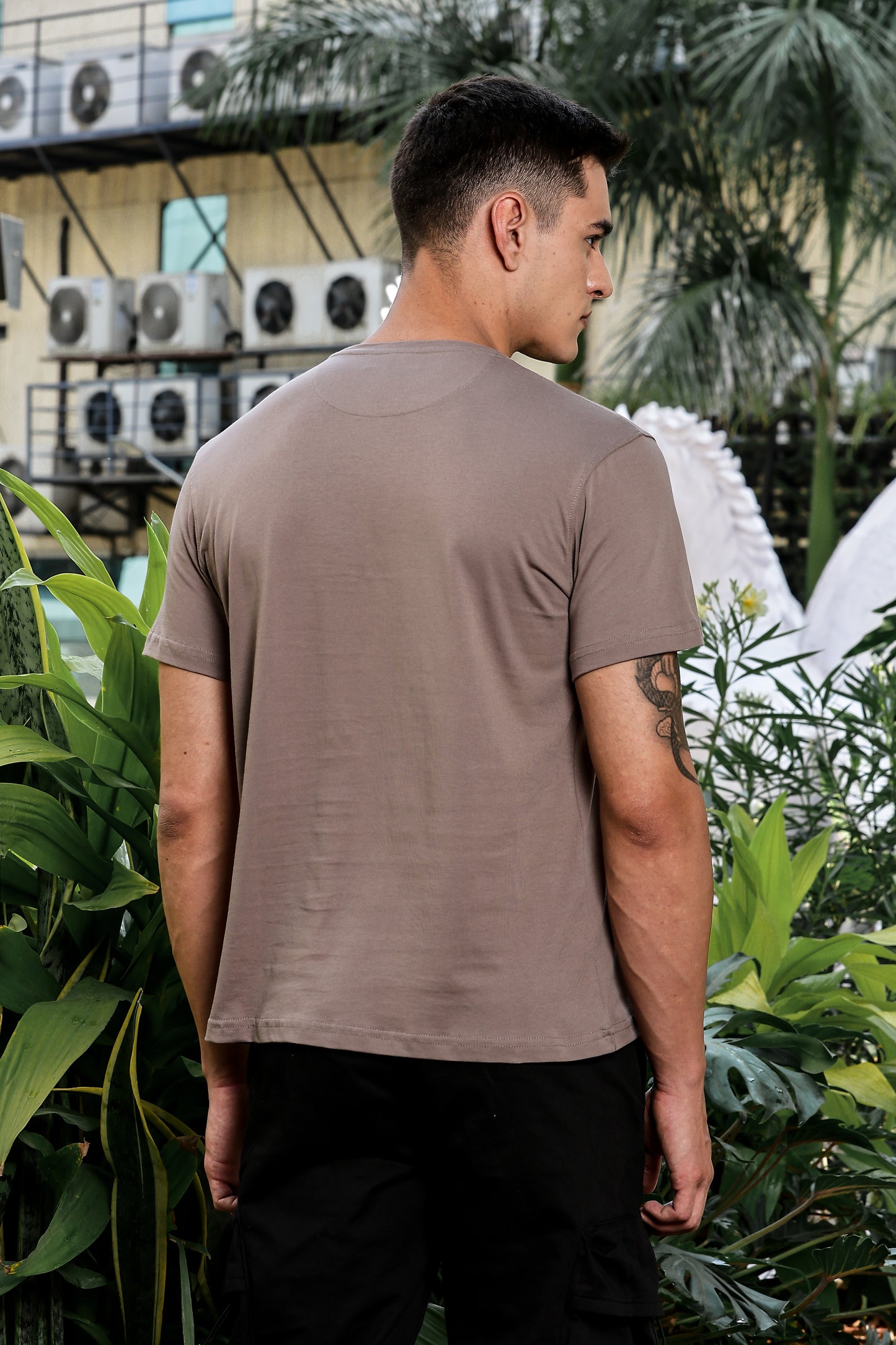 Men's Mouse Solid Round Neck T-Shirt