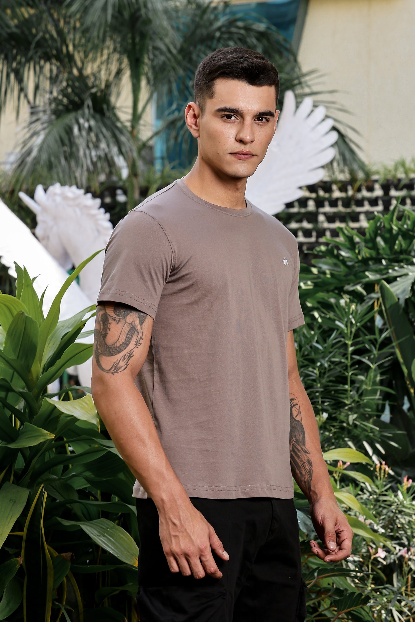 Men's Mouse Solid Round Neck T-Shirt