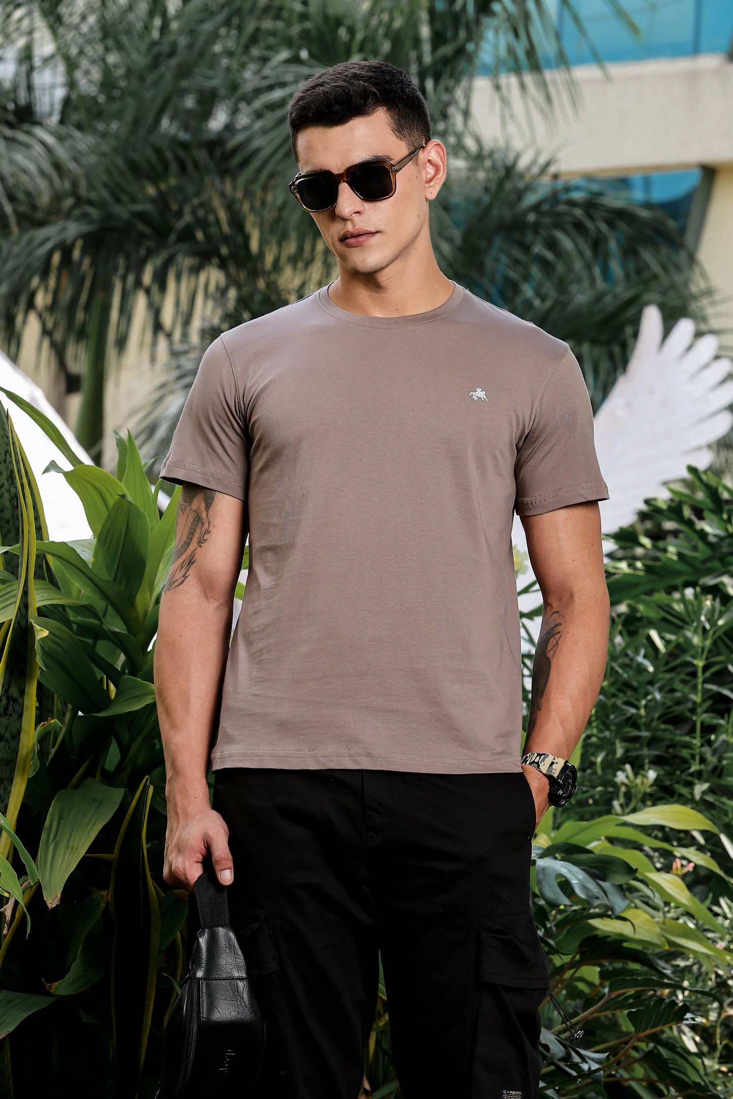 Men's Mouse Solid Round Neck T-Shirt