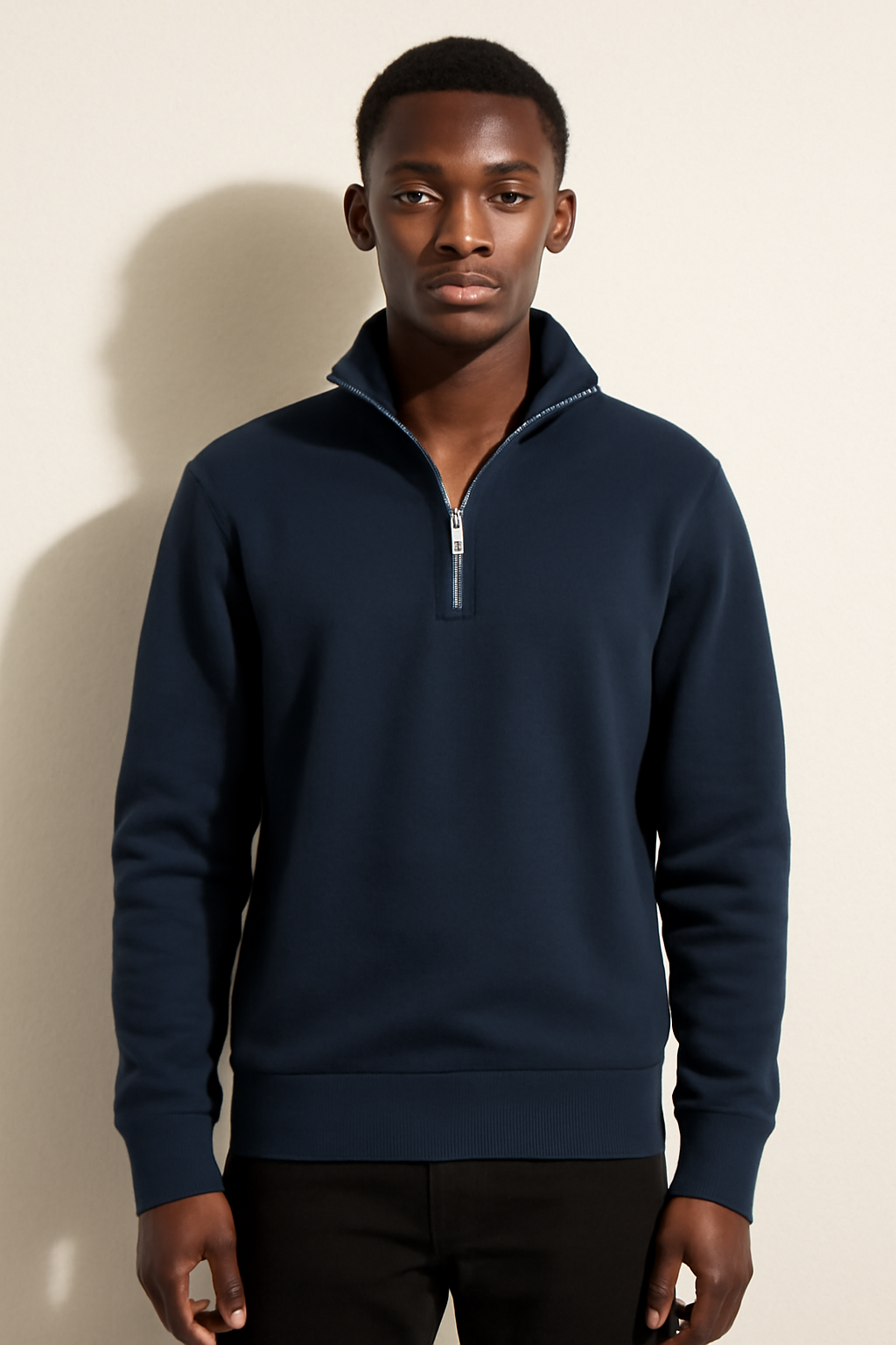 Parcel Yard Mens Stylish Zip Pullover Lightweight Sweater Casual Long Sleeve Corduroy Half Zip Sweatshirt Winter Sweatshirt for Men
