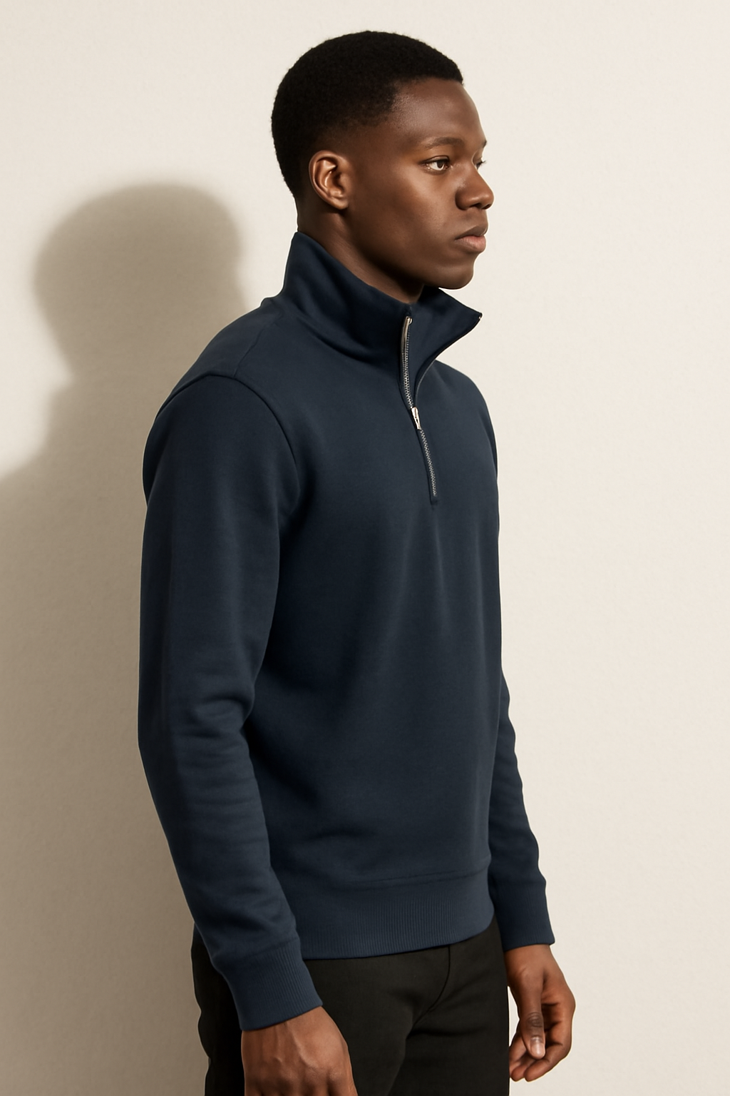 Parcel Yard Mens Stylish Zip Pullover Lightweight Sweater Casual Long Sleeve Corduroy Half Zip Sweatshirt Winter Sweatshirt for Men