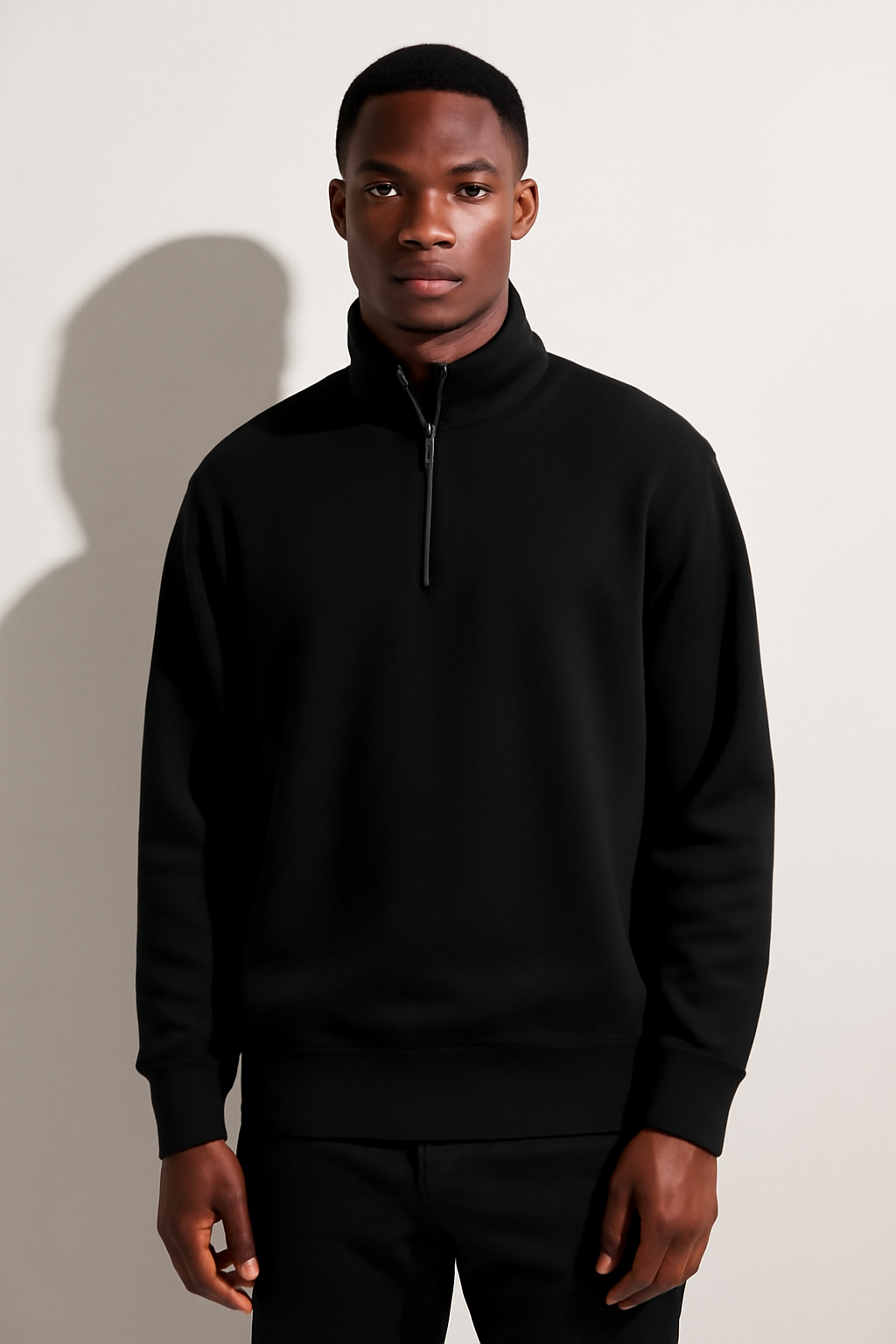 Parcel Yard Mens Stylish Zip Pullover Lightweight Sweater Casual Long Sleeve Corduroy Half Zip Sweatshirt Winter Sweatshirt for Men