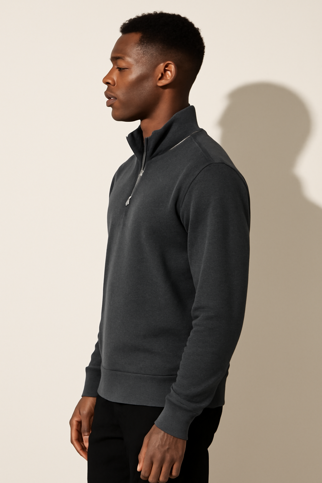 Parcel Yard Mens Stylish Zip Pullover Lightweight Sweater Casual Long Sleeve Corduroy Half Zip Sweatshirt Winter Sweatshirt for Men