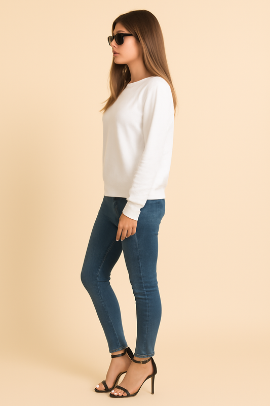 Parcel Yard Pure Cotton Round Neck Regular Fit Core Fashion Solid Full Sleeve Sweatshirt for Women & Girls