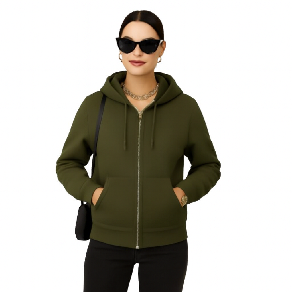 Parcel Yard Women’s Full Sleeve Cotton Zipper Hoodie with Pockets | Regular Fit Hooded Sweatshirt Pullover for Winter, Casual, Outdoor, Travel & Everyday Wear