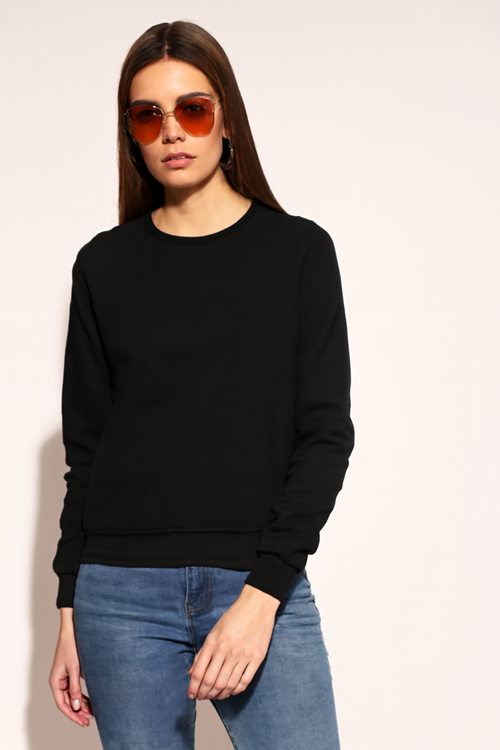 Parcel Yard Pure Cotton Round Neck Regular Fit Core Fashion Solid Full Sleeve Sweatshirt for Women & Girls