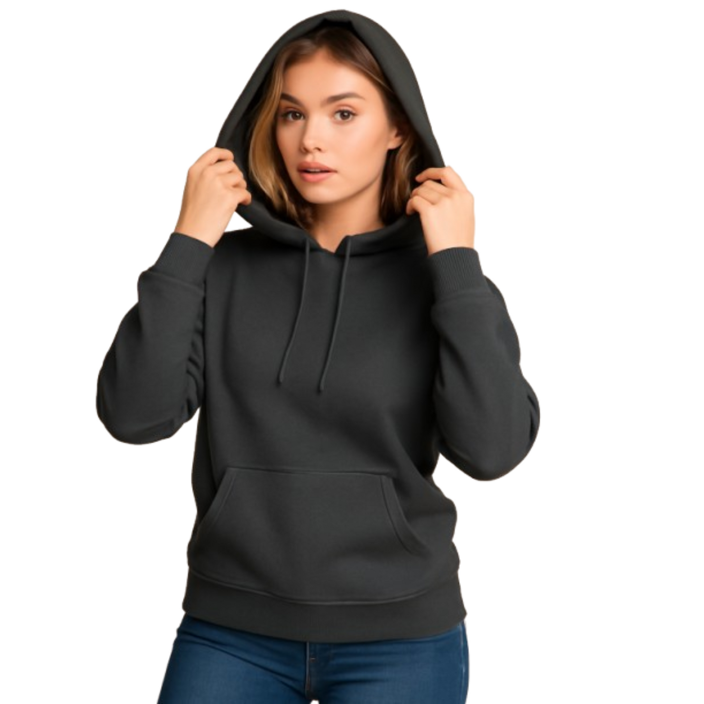 Parcel Yard Womens Fleece Hoodies Soft Midweight Casual Hooded Sweatshirt Winter Pullover Tops Kangaroo Pocket Casual Comfy Tops Trendy Fall Outfits