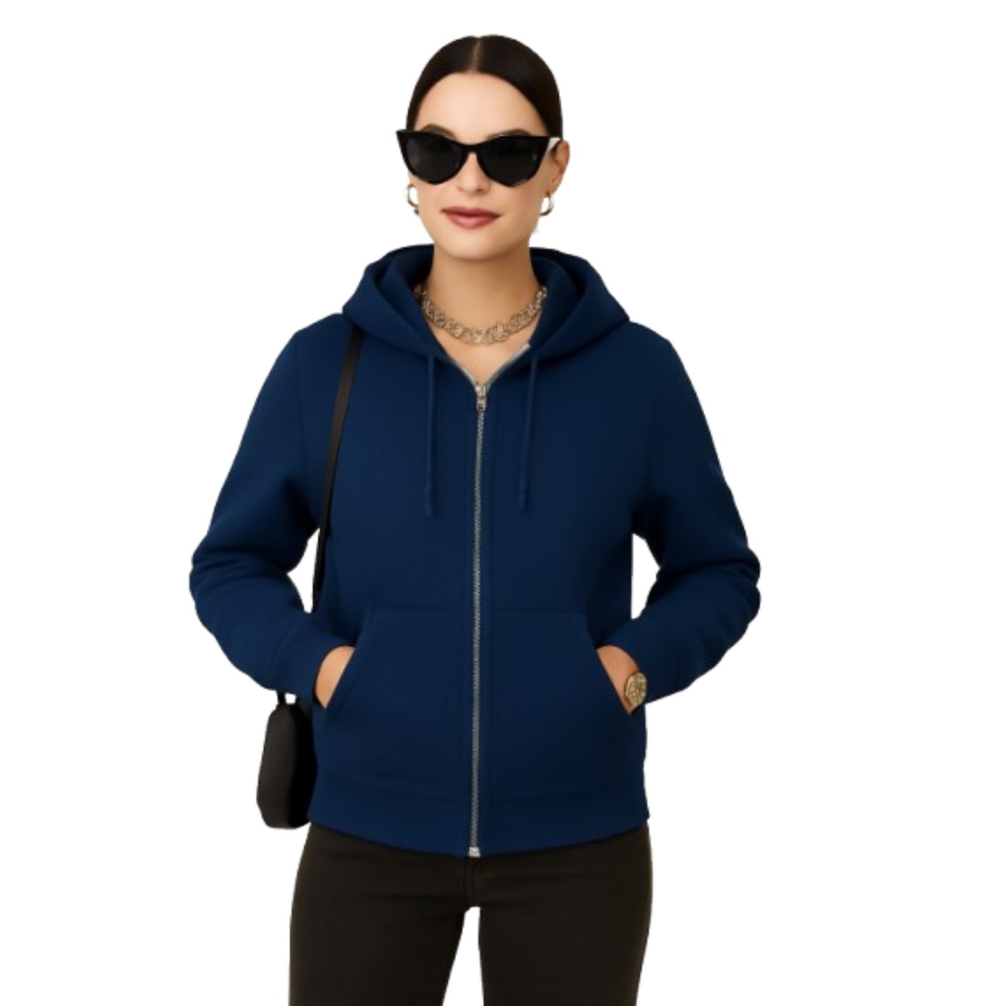 Parcel Yard Women’s Full Sleeve Cotton Zipper Hoodie with Pockets | Regular Fit Hooded Sweatshirt Pullover for Winter, Casual, Outdoor, Travel & Everyday Wear
