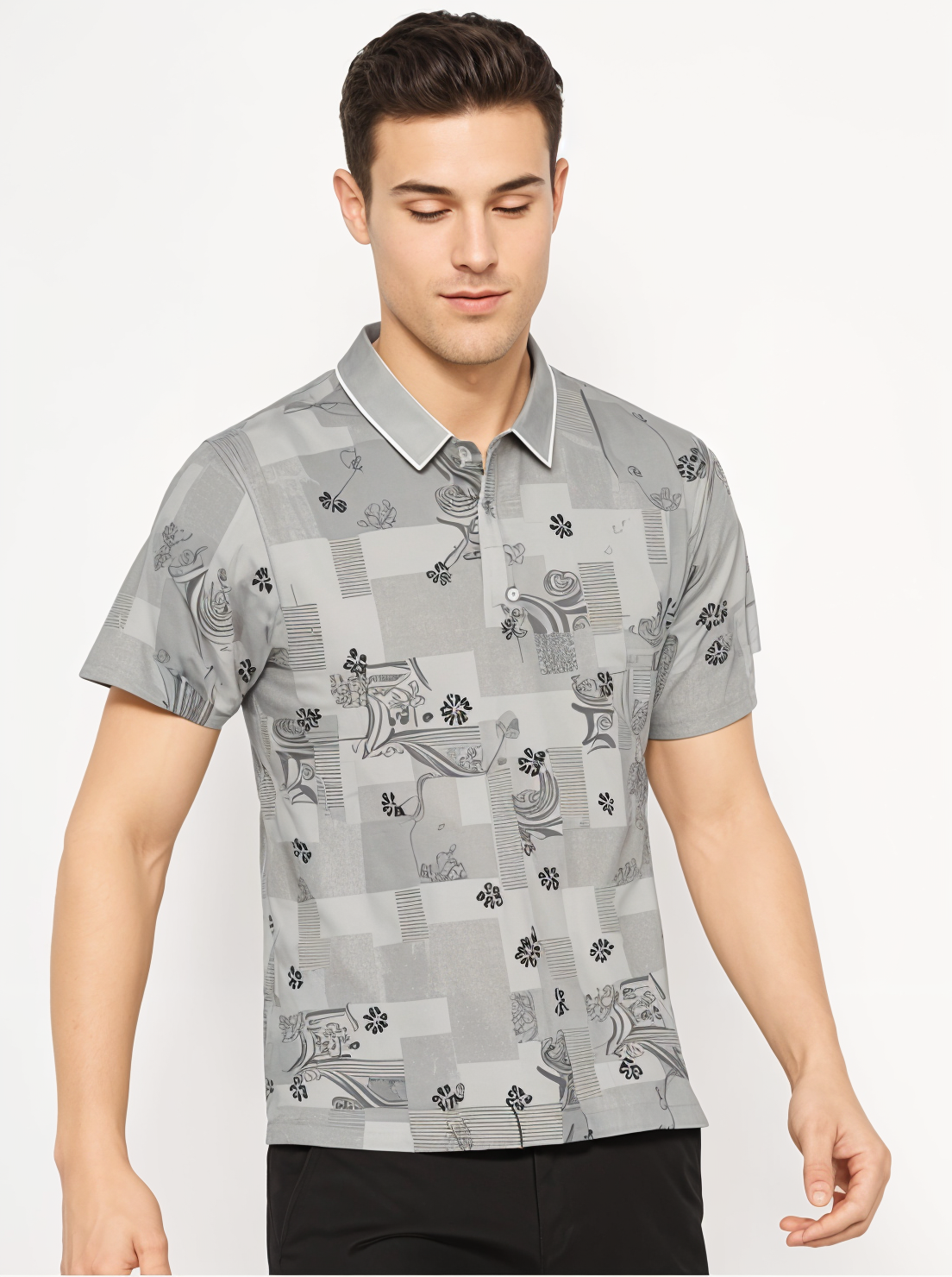Parcel Yard Men's Premium Printed Polo T-Shirt's |Feather Touch Feel |Regular Fitÿ
