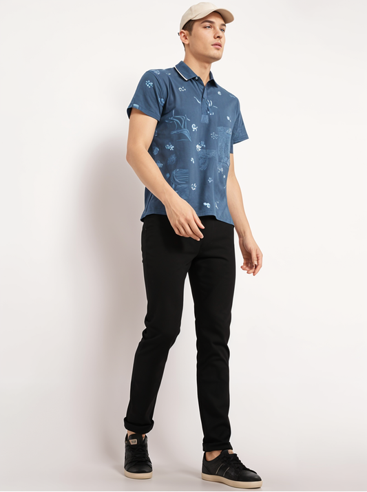 Parcel Yard Men's Premium Printed Polo T-Shirt's |Feather Touch Feel |Regular Fitÿ