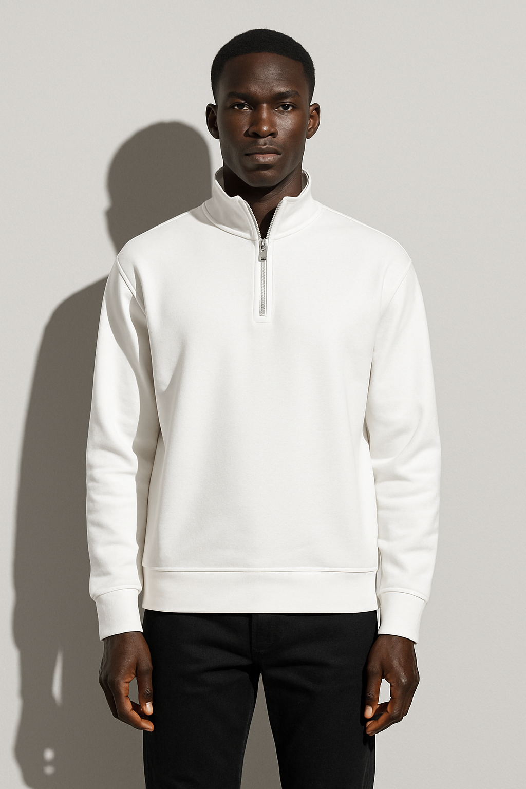 Parcel Yard Mens Stylish Zip Pullover Lightweight Sweater Casual Long Sleeve Corduroy Half Zip Sweatshirt Winter Sweatshirt for Men
