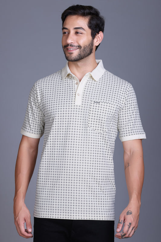 Men's Cream Collar T-Shirt