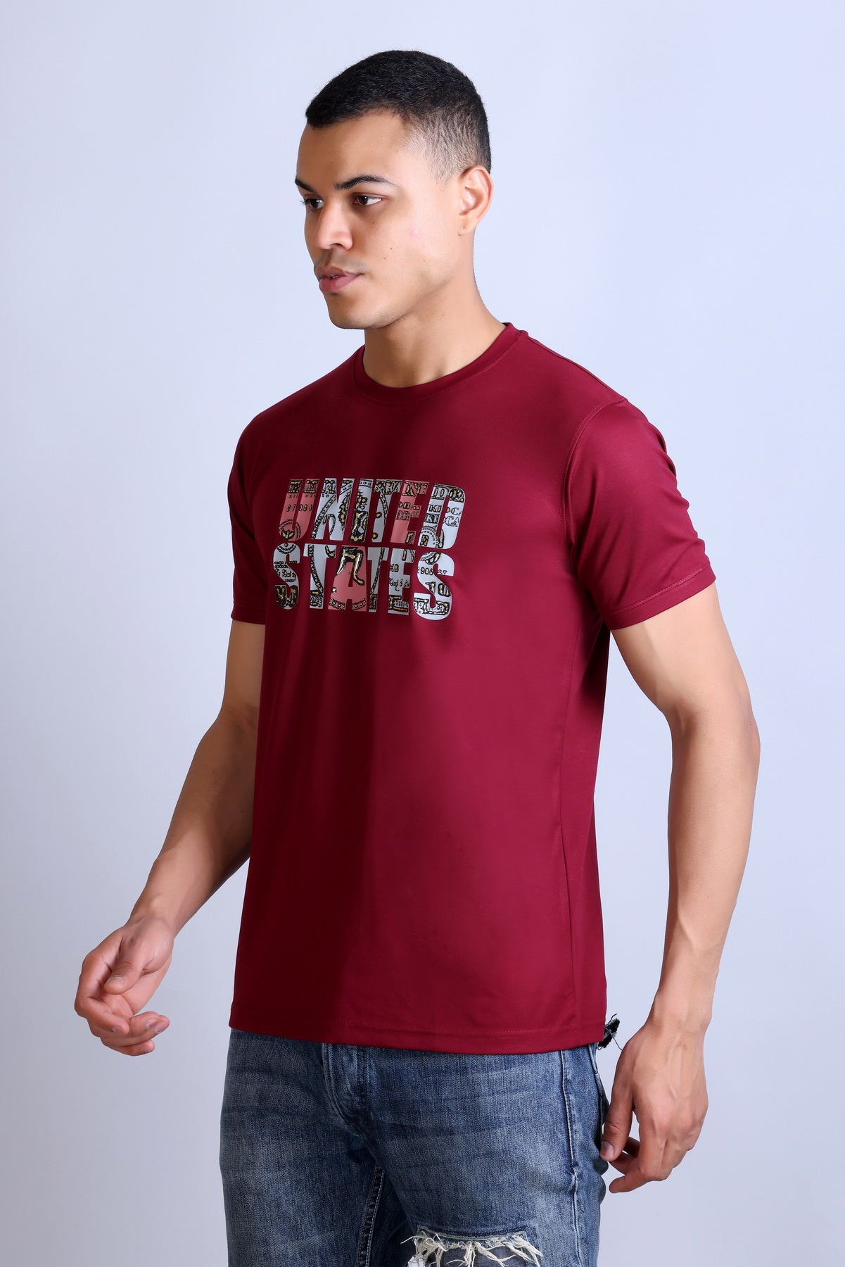 Men's Printed Round Neck T-Shirt