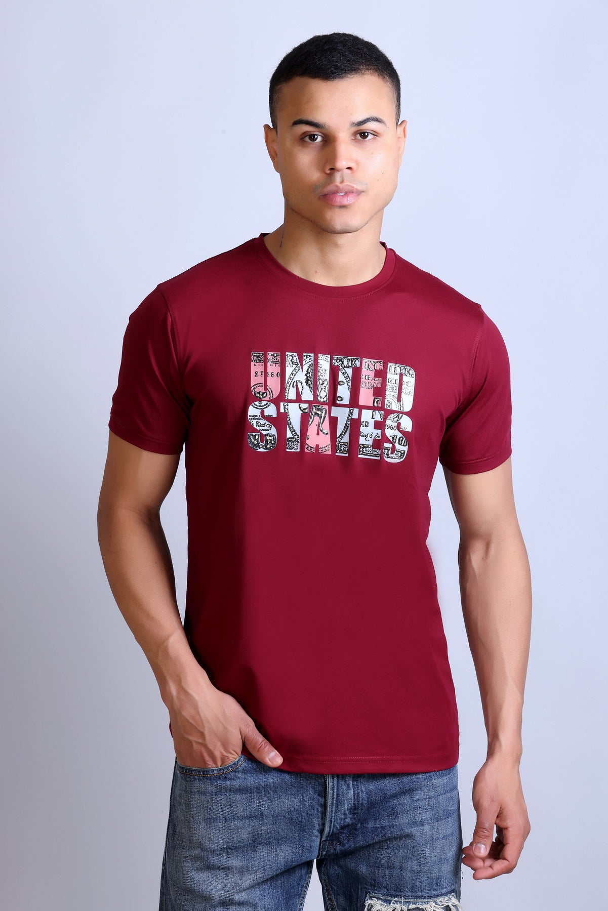 Men's Printed Round Neck T-Shirt