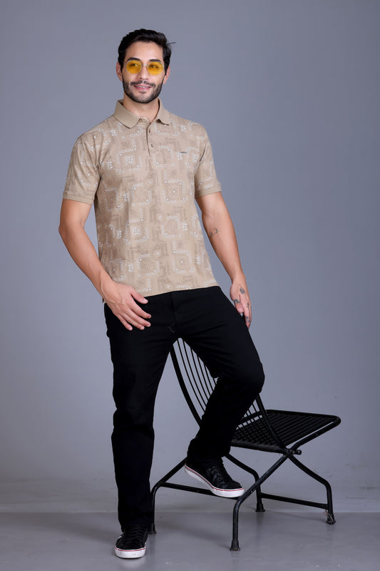 Men's Camel Collar T-Shirt