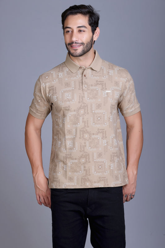 Men's Camel Collar T-Shirt