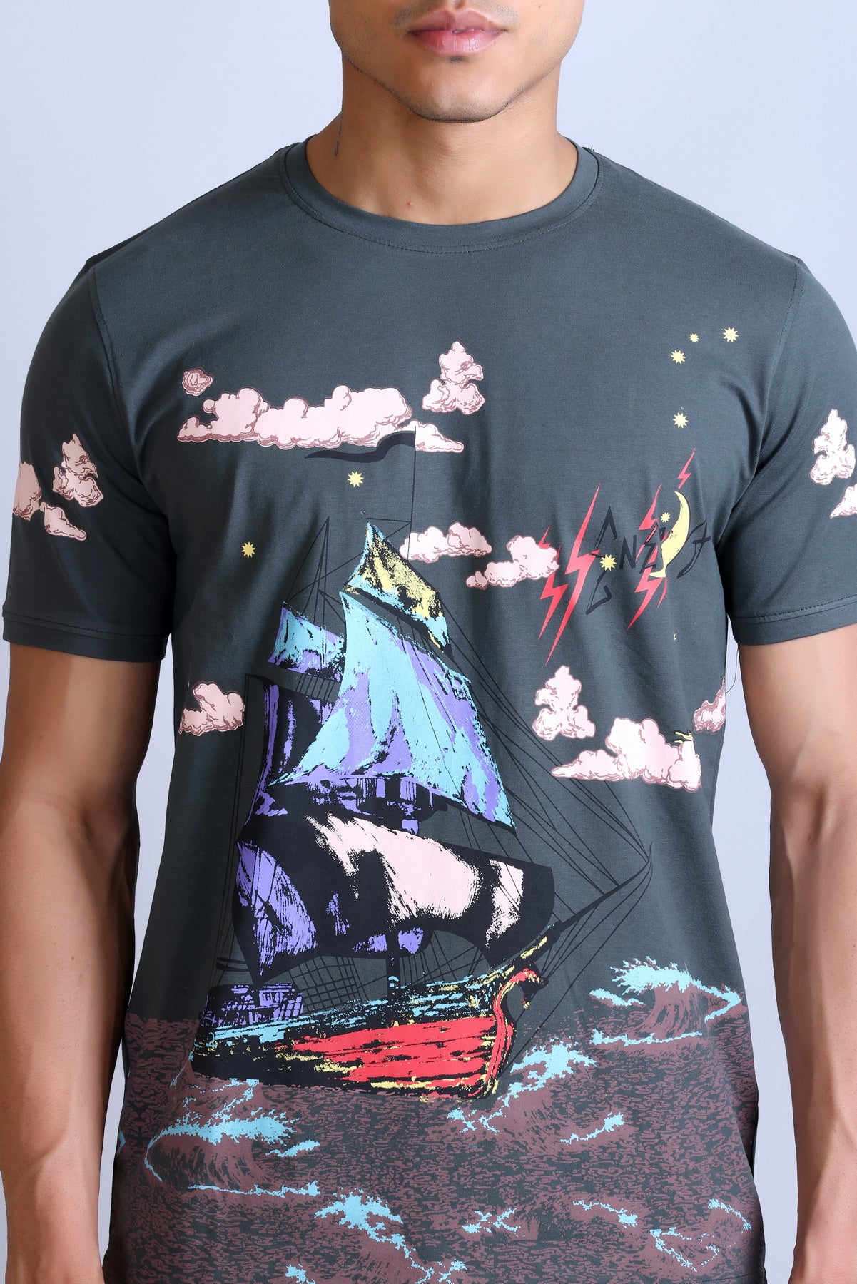 Men's Printed Round Neck T-Shirt