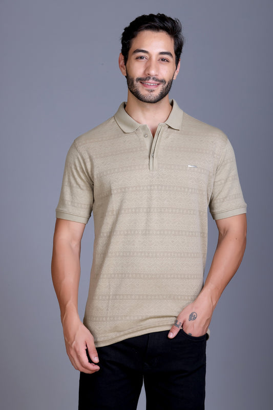 Men's Camel Collar T-Shirt
