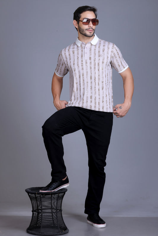 Men's Camel Collar T-Shirt