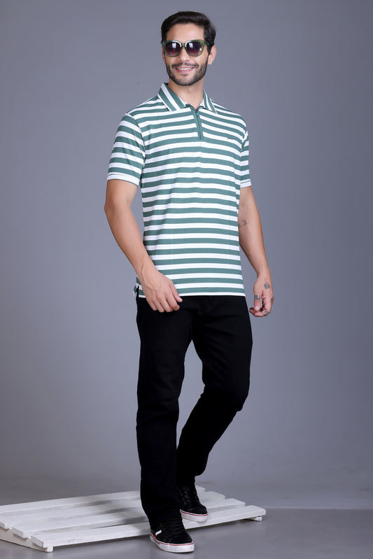 Men's Green Collar T-Shirt